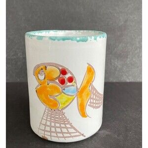 Vintge Hand Painted Vietri Desuir Italy Mug Stefano Camastra Desimone Style RARE